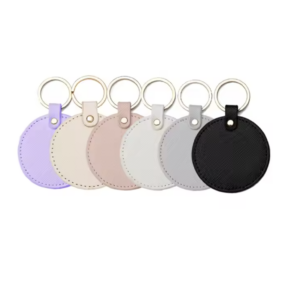 Custom Circle Leather Keychains