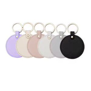 Custom Circle Leather Keychains