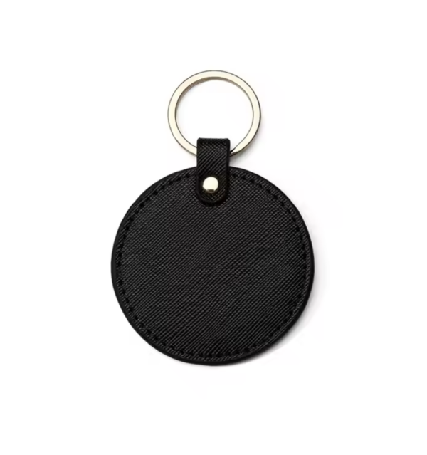 Custom Circle Leather Keychains - Image 2