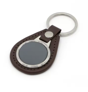 Custom Teardrop Leather & Metal Keychain