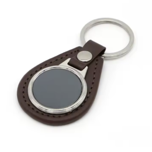 Custom Teardrop Leather & Metal Keychain