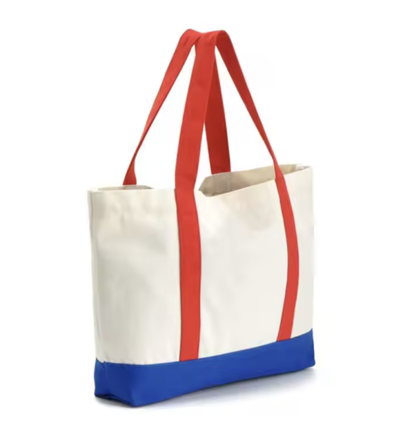Two Tone Cotton Canvas Tote Bags