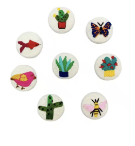 Custom Linen Button Badges