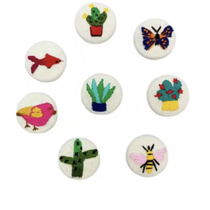 Custom Linen Button Badges