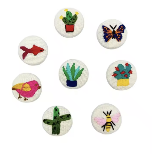 Custom Linen Button Badges