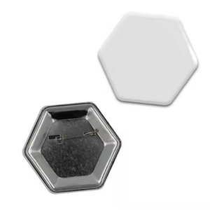 Custom Tin Hex Button Badge