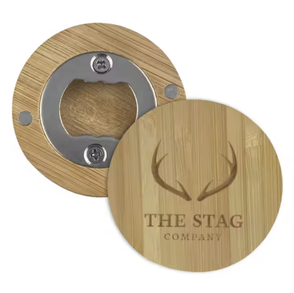 Custom Coaster Bamboo Bottle Openers