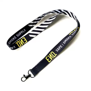 Black Tip Neck Lanyards Sublimation Polyester